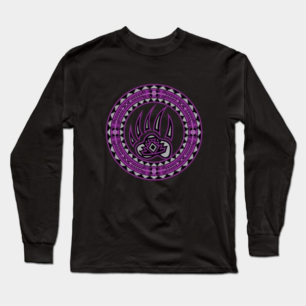 Bear Spirit (Purple) Long Sleeve T-Shirt by melvinwareagle